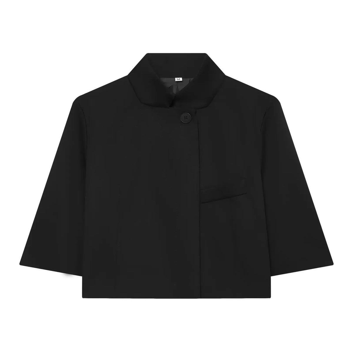 Stand-Collar Short-Sleeve Blazer