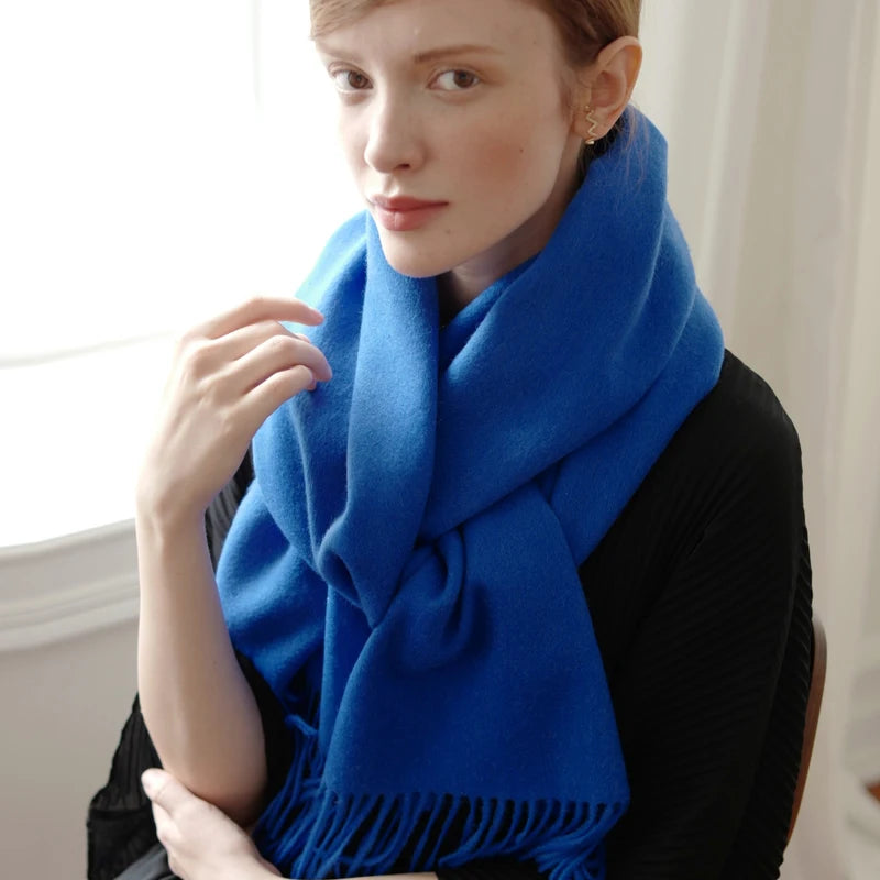 Long Wool Scarf – Solid Colour