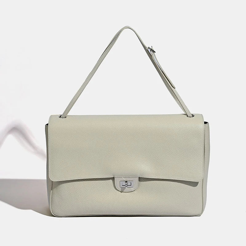 Leather Flap Shoulder Bag with Adjustable Strap