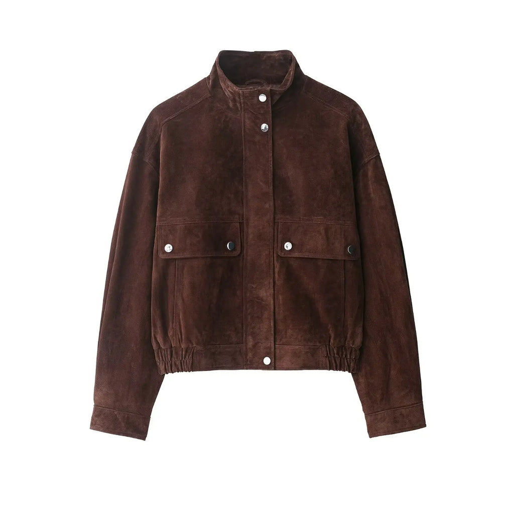 High-Neck Zip Jacket with Pocket Detailing