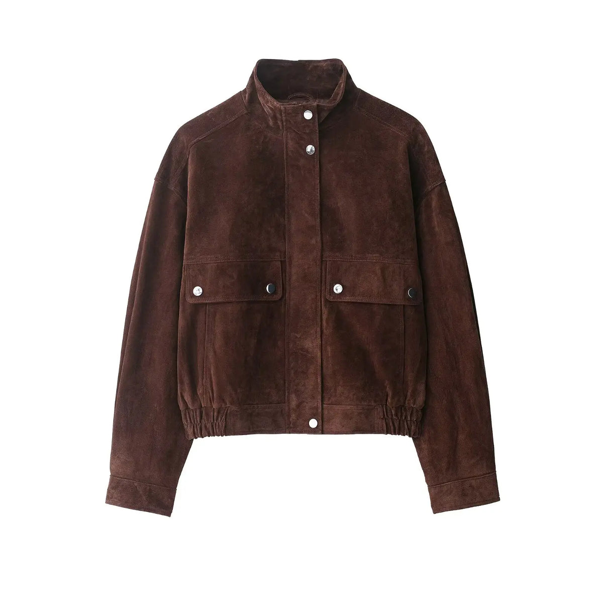 High-Neck Zip Jacket with Pocket Detailing