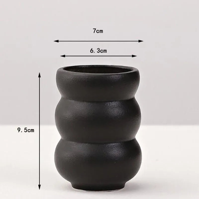 Black Ceramic Tabletop Vase