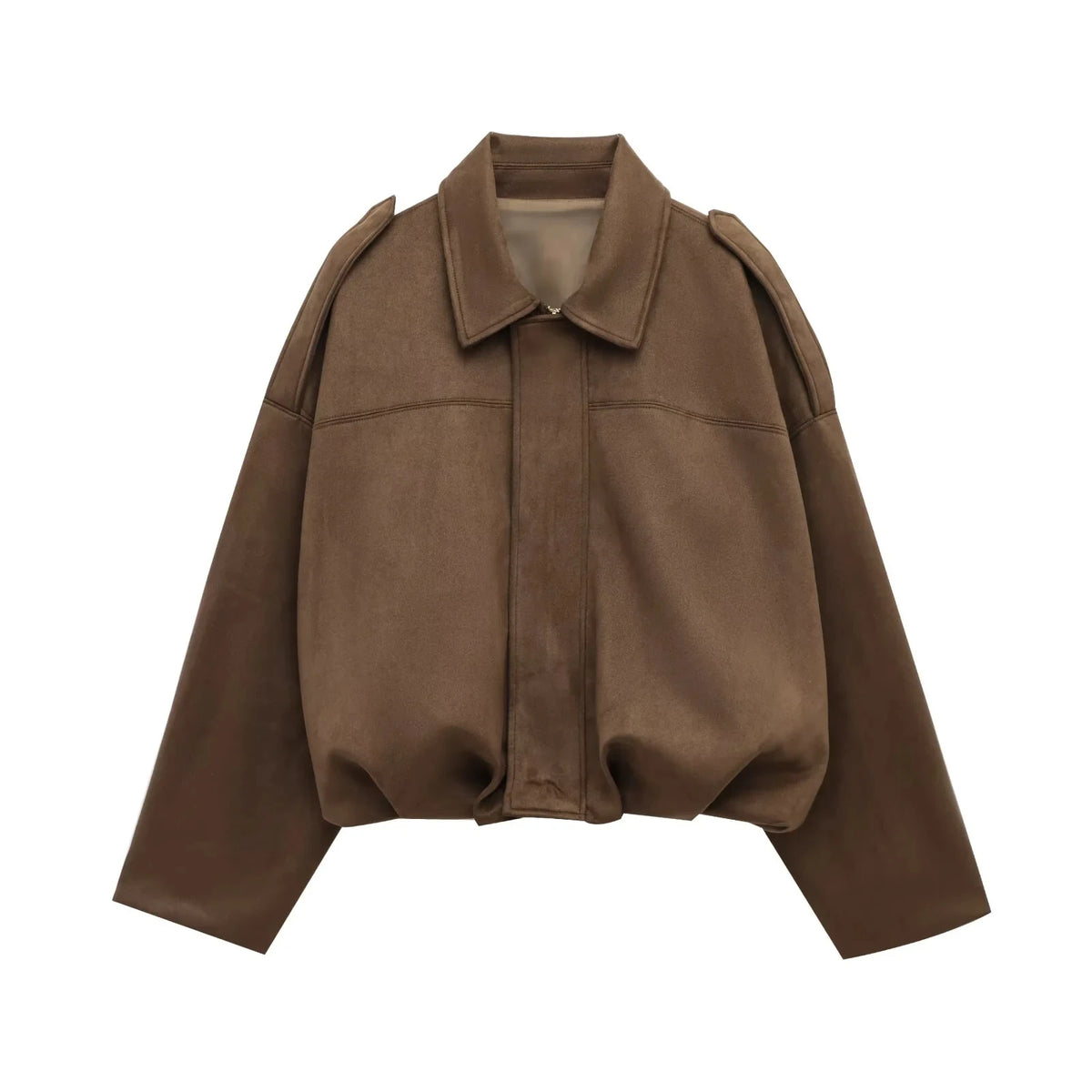 Relaxed Suede-Look Batwing Jacket