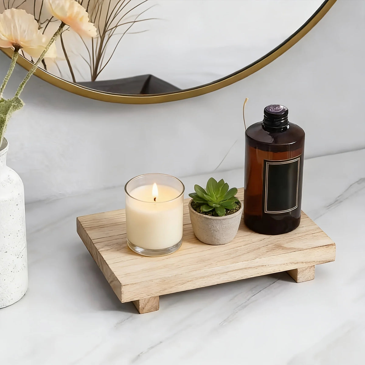 Vintage-Style Wooden Decorative Tray