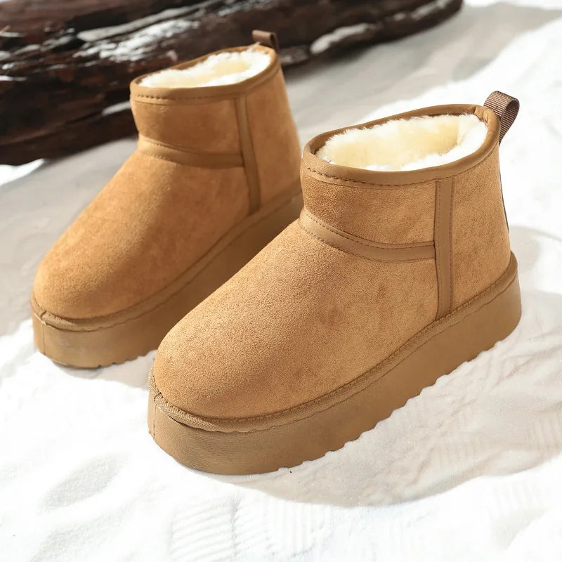 Flannel-Lined Slip-On Ankle Boots
