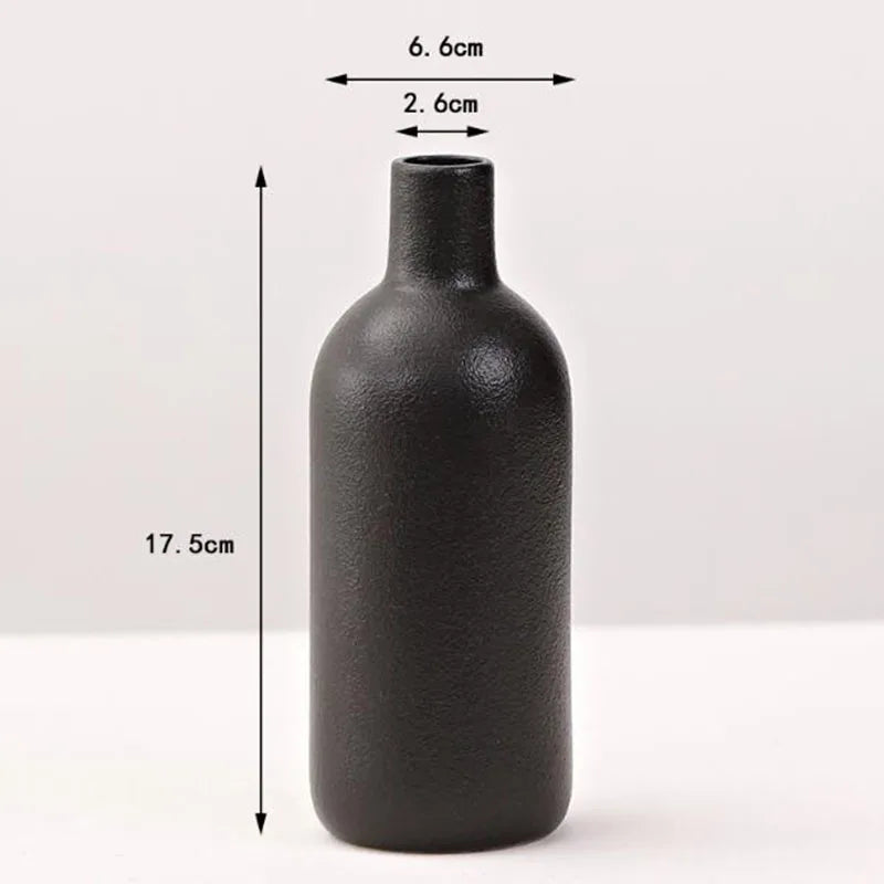 Black Ceramic Tabletop Vase