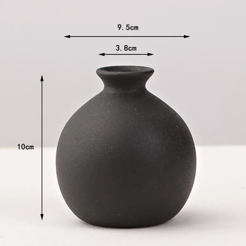 Black Ceramic Tabletop Vase