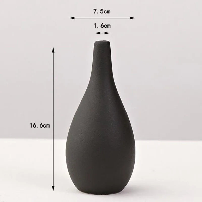 Black Ceramic Tabletop Vase