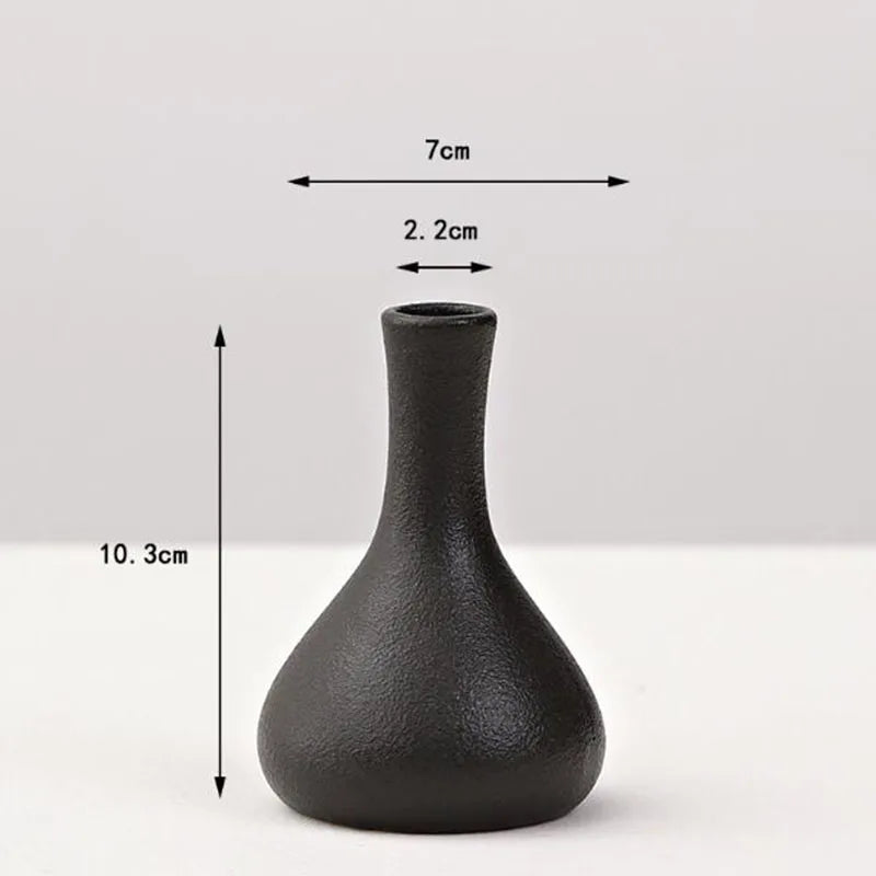 Black Ceramic Tabletop Vase