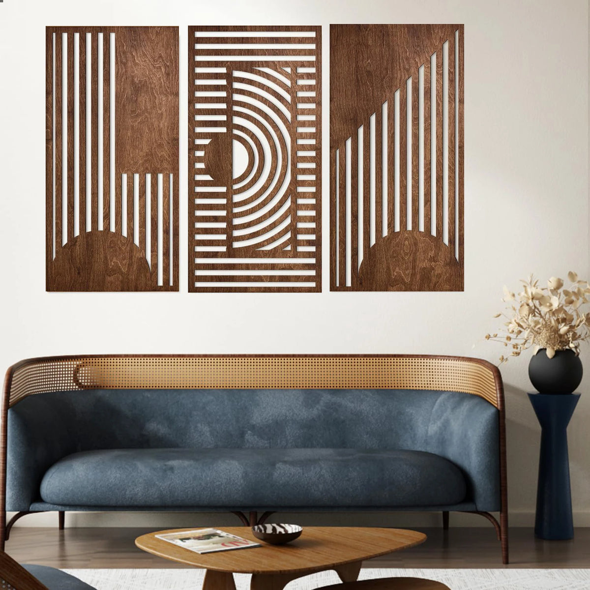 3-Piece Geometric Wooden Wall Art Set