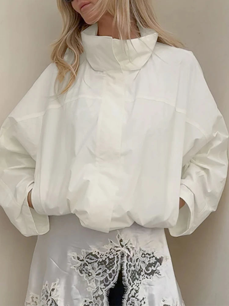 Lightweight Nylon Jacket with Concealed Hood