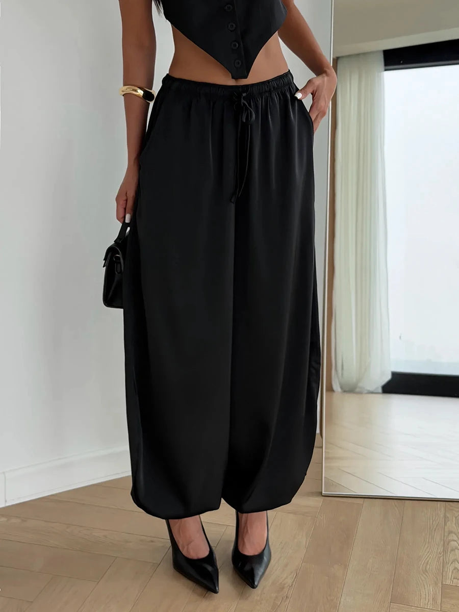 Relaxed Ankle-Length Harem Trousers