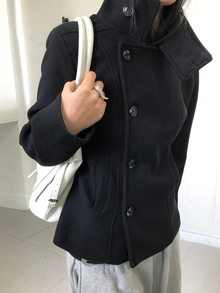 Minimalist Long-Sleeve Black Layering Top