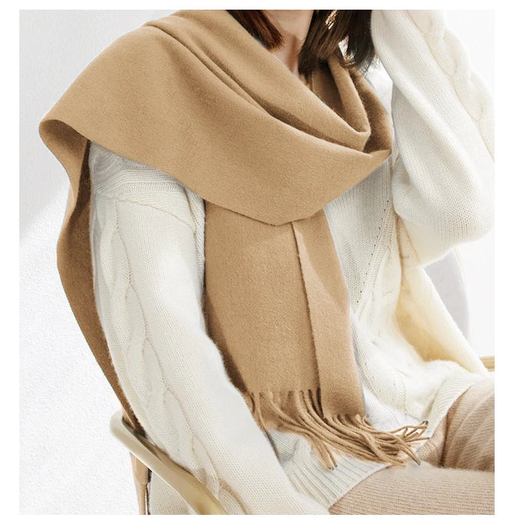 Long Wool Scarf – Solid Colour